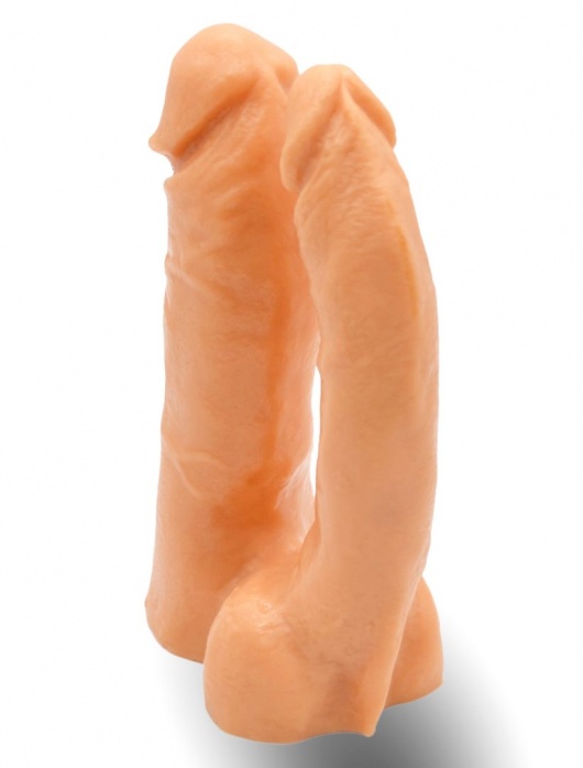 Двойной фаллоимитатор на трусиках с плугом - 15 см. - LOVETOY (А-Полимер) - купить с доставкой в Камышине