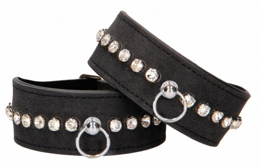 Черные поножи Diamond Studded Ankle Cuffs - Shots Media BV - купить с доставкой в Камышине