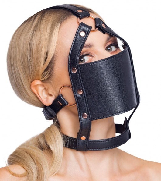 Черный намордник с кляпом-шаром Head Harness With A Gag - Orion - купить с доставкой в Камышине