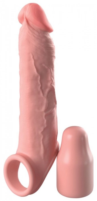 Телесная насадка-удлинитель 2 Inch Silicone X-tension with Strap - 20,3 см. - Pipedream - в Камышине купить с доставкой