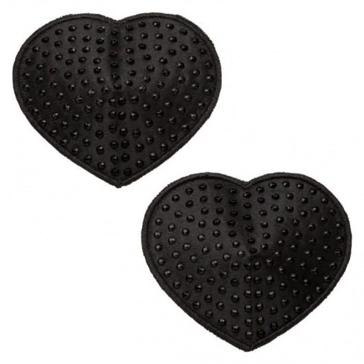 Черные пэстисы в форме сердечек Heart Pasties - California Exotic Novelties - купить с доставкой в Камышине