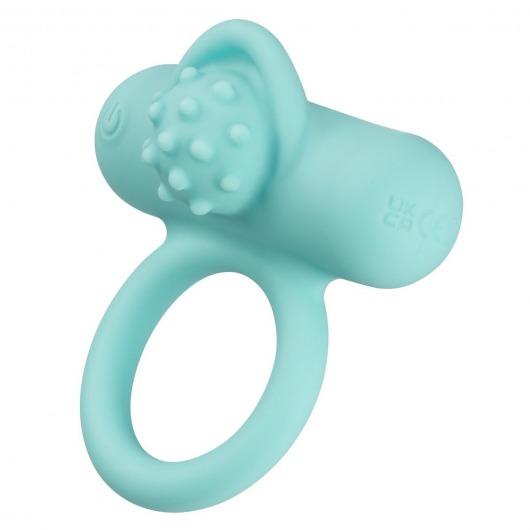 Аквамариновое эрекционное виброкольцо Silicone Rechargeable Nubby Lover’s Delight - California Exotic Novelties - в Камышине купить с доставкой