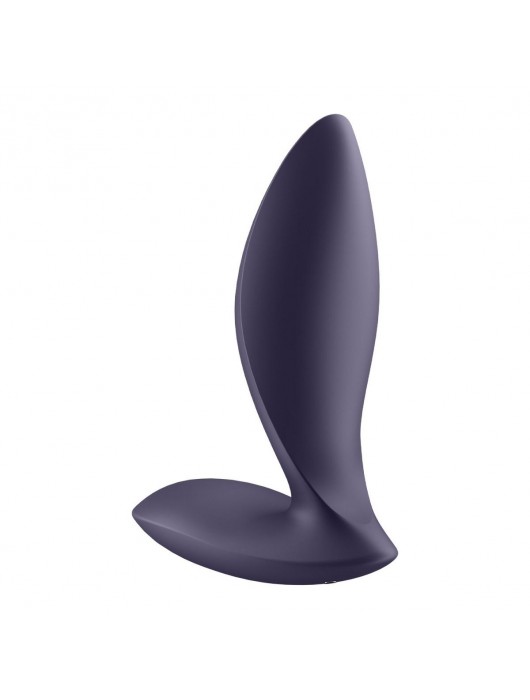 Фиолетовый анальный вибростимулятор Power Plug - Satisfyer - в Камышине купить с доставкой