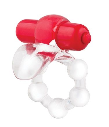 Виброкольцо с язычком и красным виброэлементом Overtime - Screaming O - в Камышине купить с доставкой