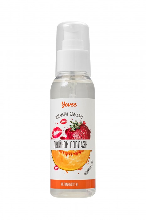 Съедобная гель-смазка Yovee «Двойной соблазн» с Д-пантенолом и вкусом клубники и дыни - 100 мл. - ToyFa - купить с доставкой в Камышине