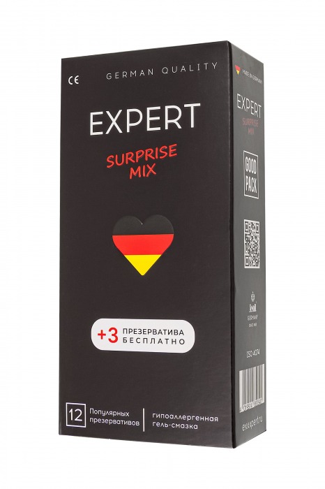 Презервативы EXPERT Surprise Mix - 12 шт.(+3 в подарок) - Expert - купить с доставкой в Камышине