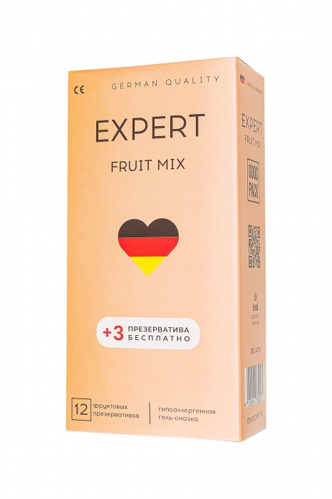 Ароматизированные презервативы EXPERT Fruit Mix - 12 шт.(+3 в подарок) - Expert - купить с доставкой в Камышине