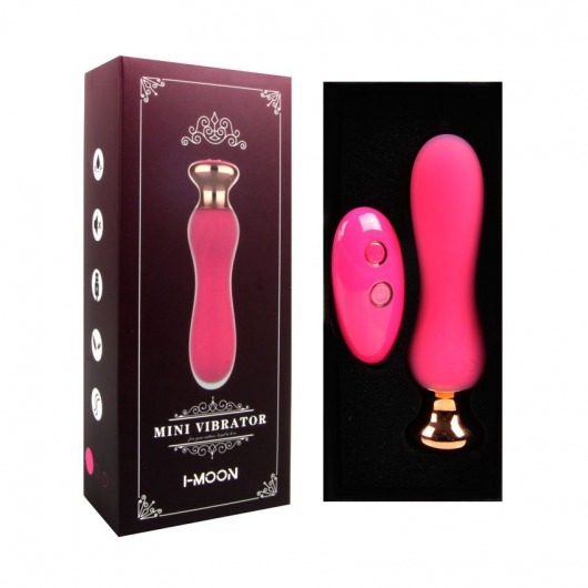Розовый мини-вибратор Mini Vibrator с пультом ДУ - 12,5 см. - I-MOON