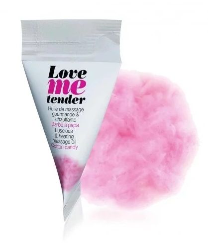 Съедобное согревающее массажное масло Love Me Tender Cotton Candy с ароматом сладкой ваты - 10 мл. - Love to Love - купить с доставкой в Камышине