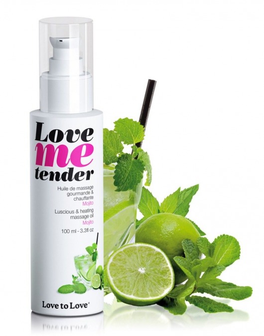 Съедобное согревающее массажное масло Love Me Tender Mojito с ароматом мохито - 100 мл. - Love to Love - купить с доставкой в Камышине