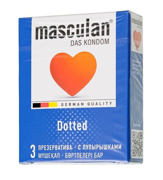 Презервативы с пупырышками Masculan Dotted - 3 шт. - Masculan - купить с доставкой в Камышине