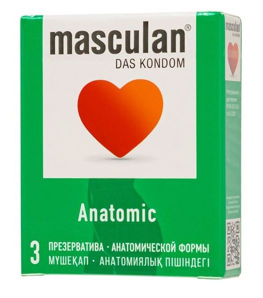 Презервативы анатомической формы Masculan Anatomic - 3 шт. - Masculan - купить с доставкой в Камышине