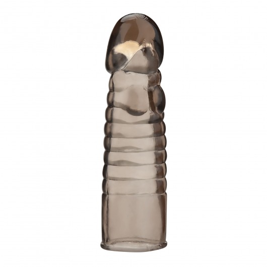 Дымчатая насадка-удлинитель Ribbed Realistic Penis Enhancing Sleeve Extension - 15,2 см. - BlueLine - в Камышине купить с доставкой