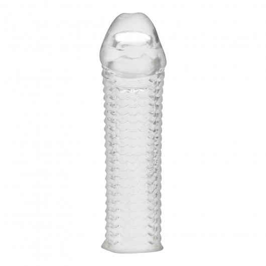 Текстурированная насадка на пенис Clear Textured Penis Enhancing Sleeve Extension - 16,5 см. - BlueLine - в Камышине купить с доставкой