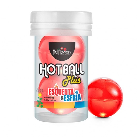 Лубрикант на масляной основе Hot Ball Plus с охлаждающе-разогревающим эффектом (2 шарика по 3 гр.) - HotFlowers - купить с доставкой в Камышине