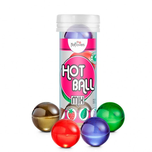 Ароматизированный лубрикант Hot Ball Mix на масляной основе (4 шарика по 3 гр.) - HotFlowers - купить с доставкой в Камышине