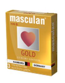 Презервативы Masculan Ultra Gold с золотым напылением и ароматом ванили - 3 шт. - Masculan - купить с доставкой в Камышине