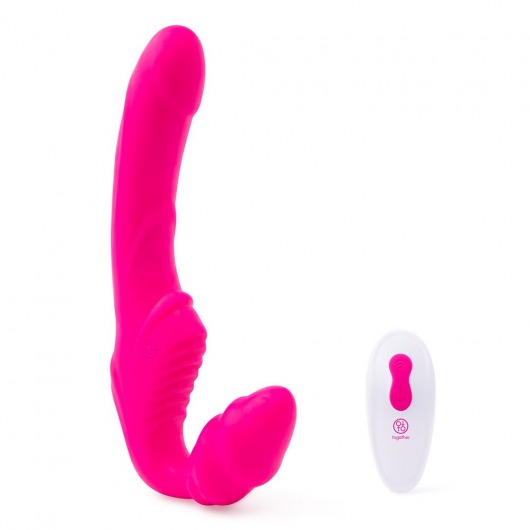 Розовый безремневой страпон на радиоуправлении Strapless Together - 22 см. - Together Toy - купить с доставкой в Камышине
