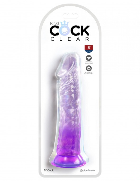 Фиолетовый фаллоимитатор на присоске 8’’ Cock - 21,8 см. - Pipedream