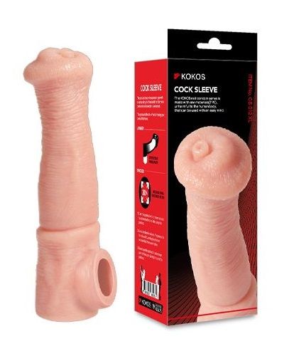 Телесная фантазийная насадка на член Cock Sleeve Size L - KOKOS - в Камышине купить с доставкой