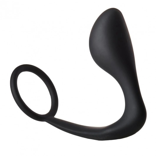 Черное эрекционное кольцо с анальной пробкой Anal Plug With Cockring - Dream Toys - в Камышине купить с доставкой