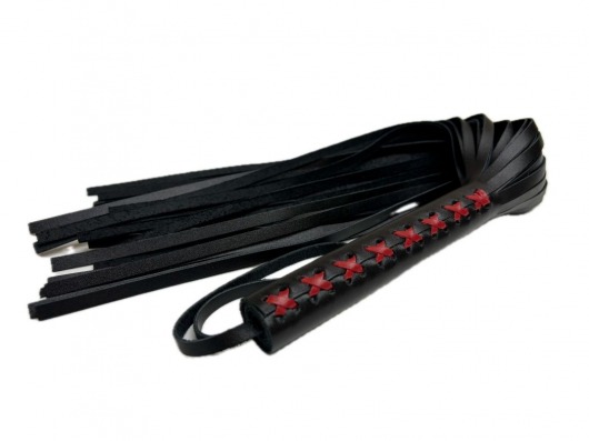 Кожаная плеть Sex Game с красным плетением на рукояти - 57 см. - БДСМ Арсенал - купить с доставкой в Камышине