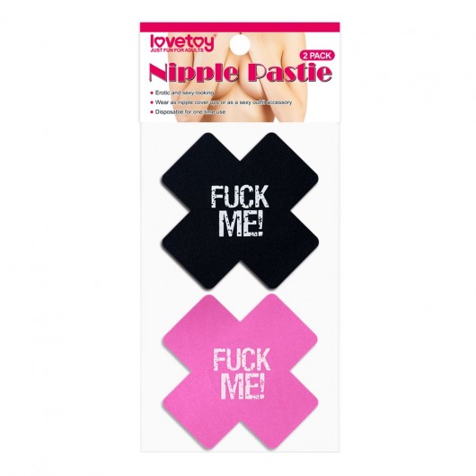 Набор из 2 пар пэстисов Cross Pattern Nipple Pasties - Lovetoy - купить с доставкой в Камышине