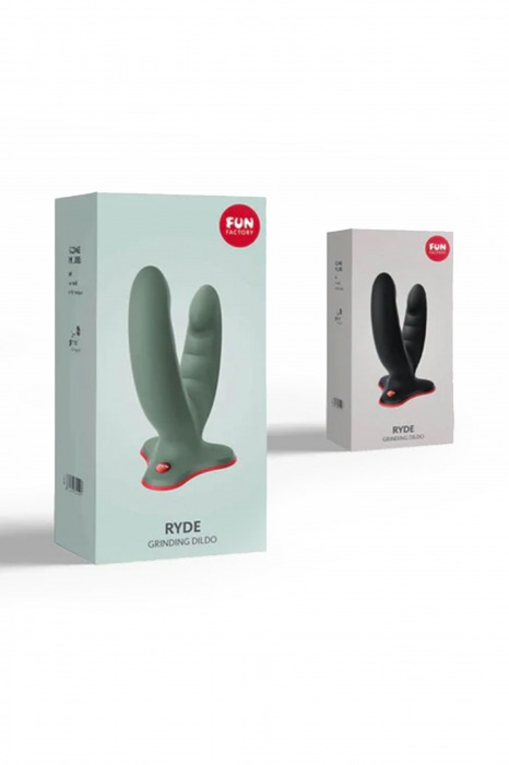 Оливковый двойной фаллоимитатор Ryde - 12,3 см. - Fun Factory