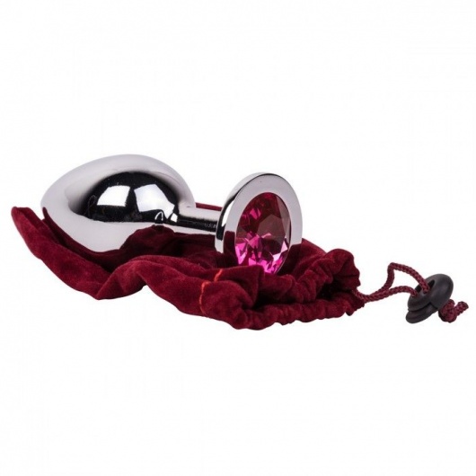 Большой стальной плаг с розовым кристаллом Pink Bubble Gum - 9,5 см. - Erotic Fantasy - купить с доставкой в Камышине