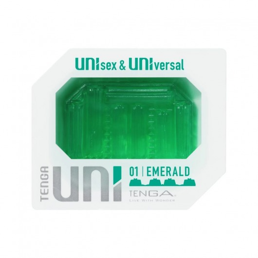 Зеленый мастурбатор-стимулятор Tenga Uni Emerald - Tenga - в Камышине купить с доставкой