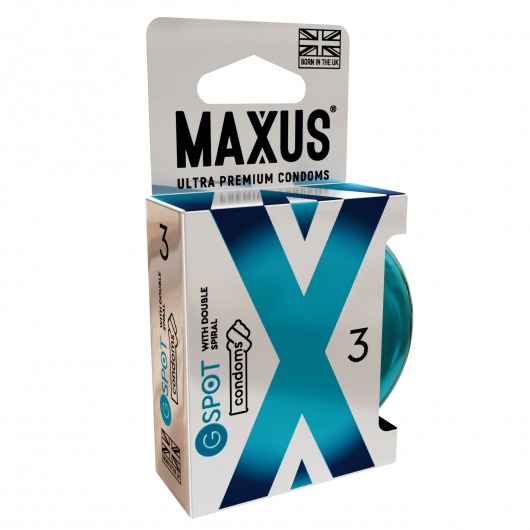 Презервативы Maxus G spot с двойной спиралью - 3 шт. - Maxus - купить с доставкой в Камышине