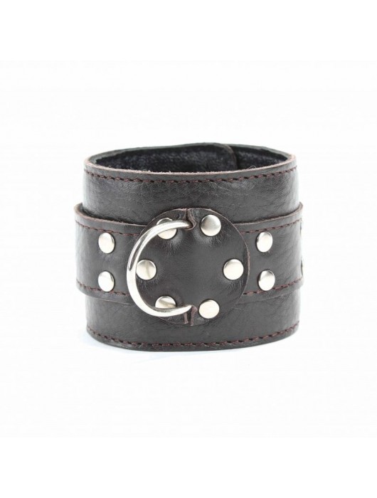 Коричневые оковы из мягкой кожи на металлической цепочке - БДСМ Арсенал - купить с доставкой в Камышине