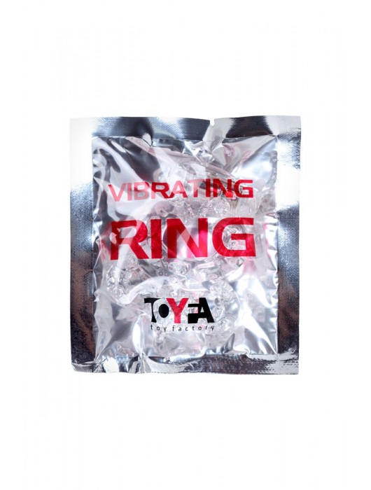 Прозрачное эрекционное кольцо с вибратором  и подхватом - Toyfa Basic - в Камышине купить с доставкой