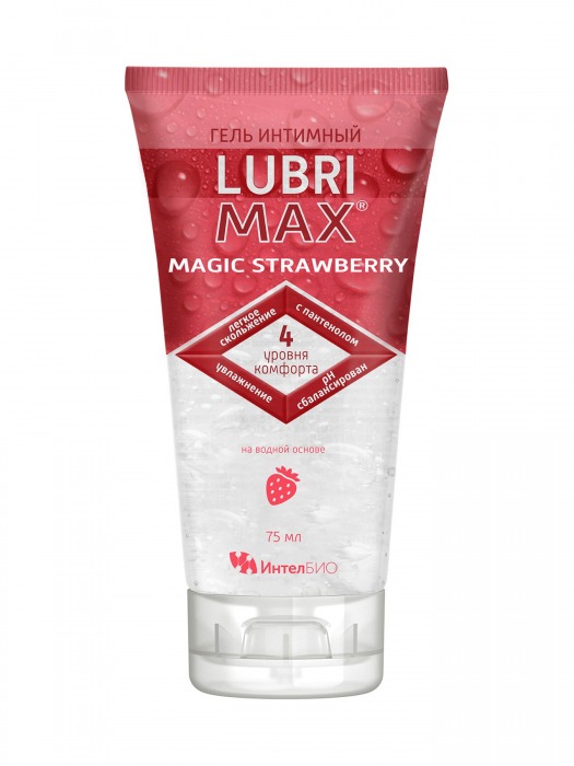 Интимный гель-смазка на водной основе Lubrimax Magic Strawberry - 75 мл. - ИнтелБИО - купить с доставкой в Камышине