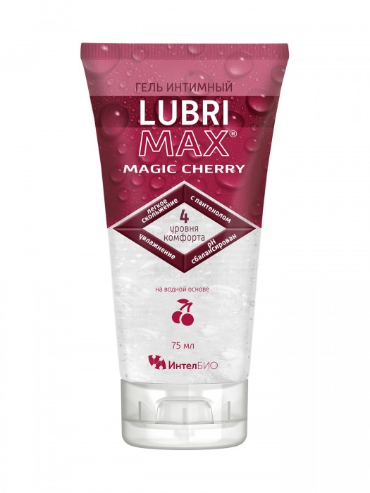 Интимный гель-смазка на водной основе Lubrimax Magic Cherry - 75 мл. - ИнтелБИО - купить с доставкой в Камышине