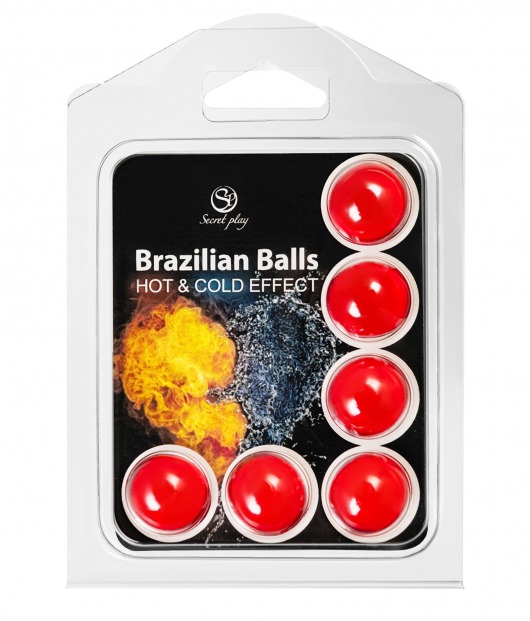 Набор из 6 шариков с массажным маслом Brazilian Balls с охлаждающим и разогревающим эффектом - Secret Play - купить с доставкой в Камышине