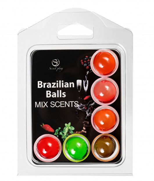 Набор из 6 шариков с ароматизированными массажными маслами Brazilian Balls - Secret Play - купить с доставкой в Камышине