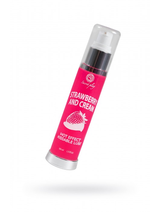 Массажное масло 2-в-1 с разогревающим эффектом и вкусом клубники со сливками - 50 мл. - Secret Play - купить с доставкой в Камышине
