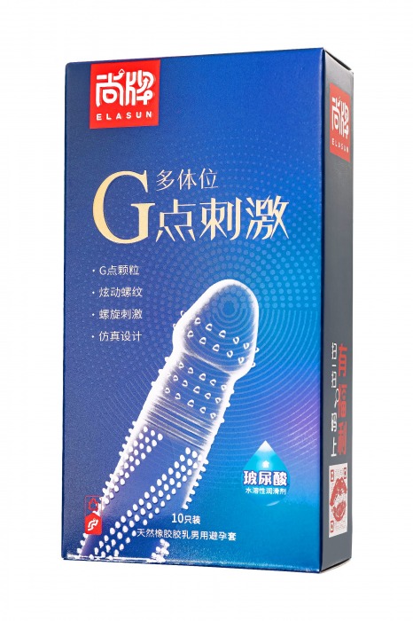 Ультратонкие презервативы Elasun G-spot stimulation с ребрами и точками - 10 шт. - Elasun - купить с доставкой в Камышине