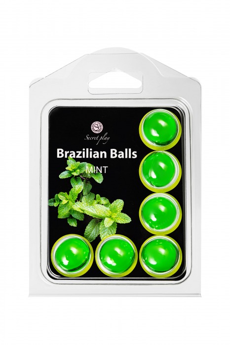 Набор из 6 шариков с массажным маслом Brazilian Balls с ароматом мяты - Secret Play - купить с доставкой в Камышине