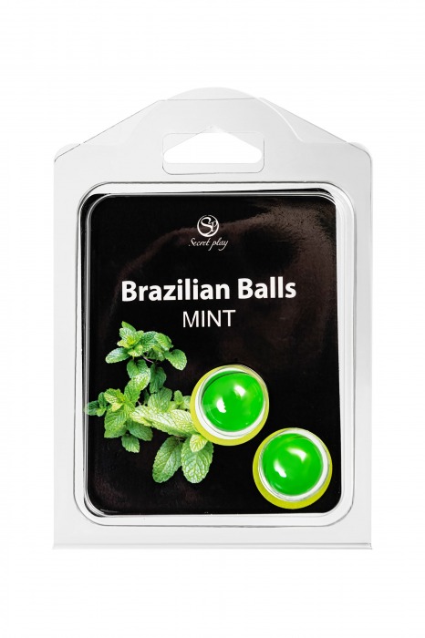 Набор из 2 шариков с массажным маслом Brazilian Balls с ароматом мяты - Secret Play - купить с доставкой в Камышине