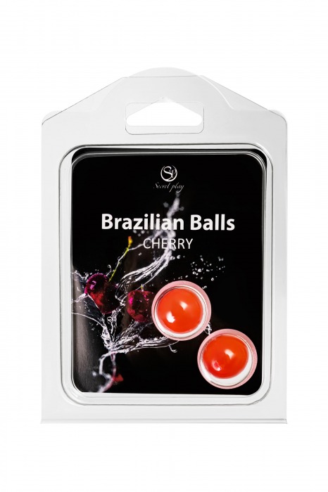 Набор из 2 шариков с массажным маслом Brazilian Balls с ароматом вишни - Secret Play - купить с доставкой в Камышине