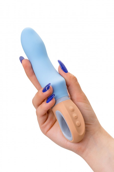 Голубой силиконовый вибратор Bluebell - 18,5 см. - ToyFa