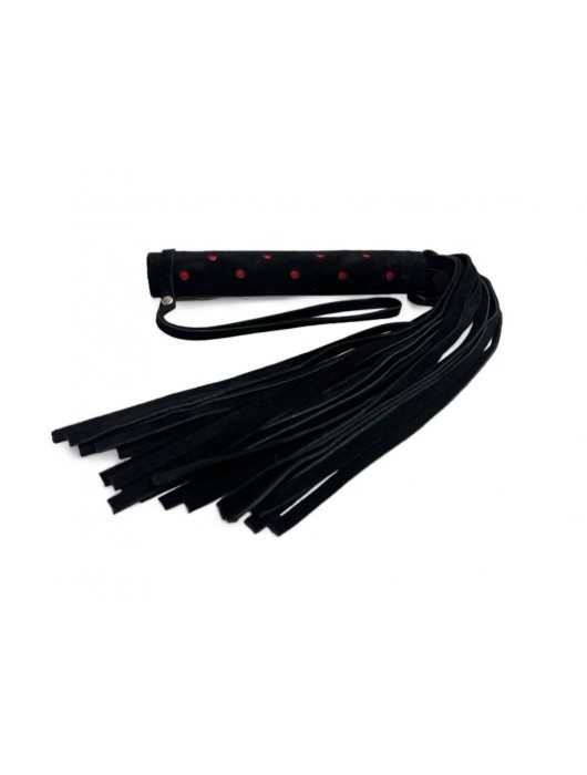 Черная замшевая плеть с красными точками на рукояти Red dot Princess - 43 см. - БДСМ Арсенал - купить с доставкой в Камышине