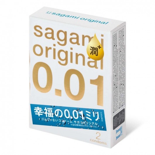 Увлажнённые презервативы Sagami Original 0.01 Extra Lub - 2 шт. - Sagami - купить с доставкой в Камышине