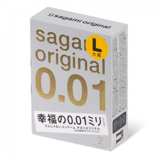 Презервативы Sagami Original 0.01 L-size увеличенного размера - 2 шт. - Sagami - купить с доставкой в Камышине