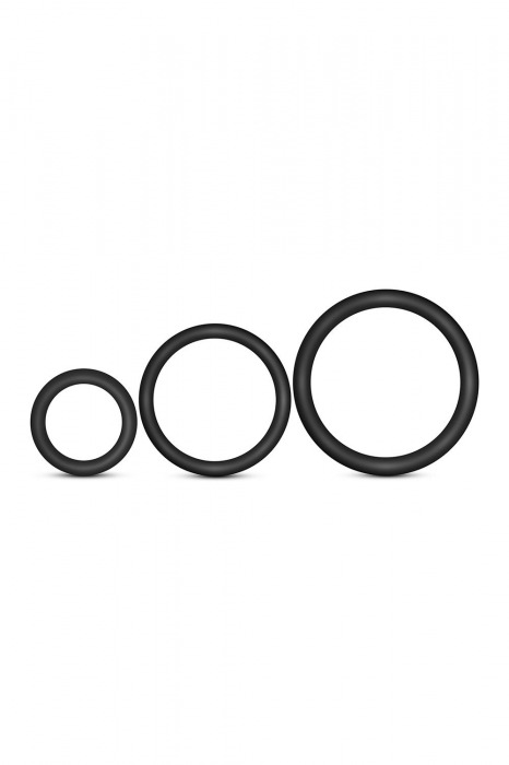 Набор из 3 черных эрекционных колец Cock Ring Set - Blush Novelties - в Камышине купить с доставкой