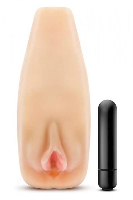 Мастурбатор-вагина с вибрацией Soft   Wet Natasha Realistic Beige Masturbator - Blush Novelties - в Камышине купить с доставкой