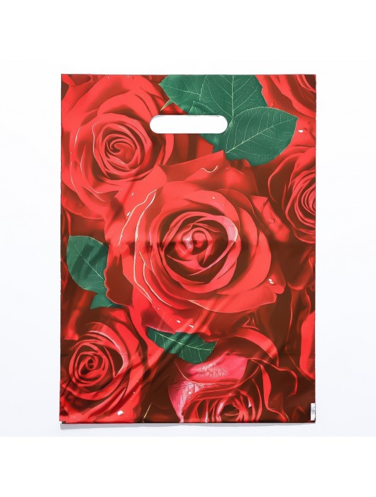 Пакет с цветочным принтом и вырубной ручкой (30х40 см) - Сима-Ленд - купить с доставкой в Камышине