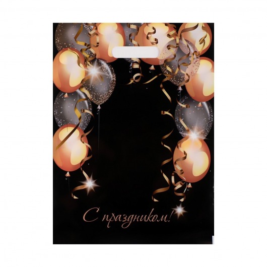 Пакет с вырубной ручкой и принтом в виде шариков (30х40 см) - Сима-Ленд - купить с доставкой в Камышине